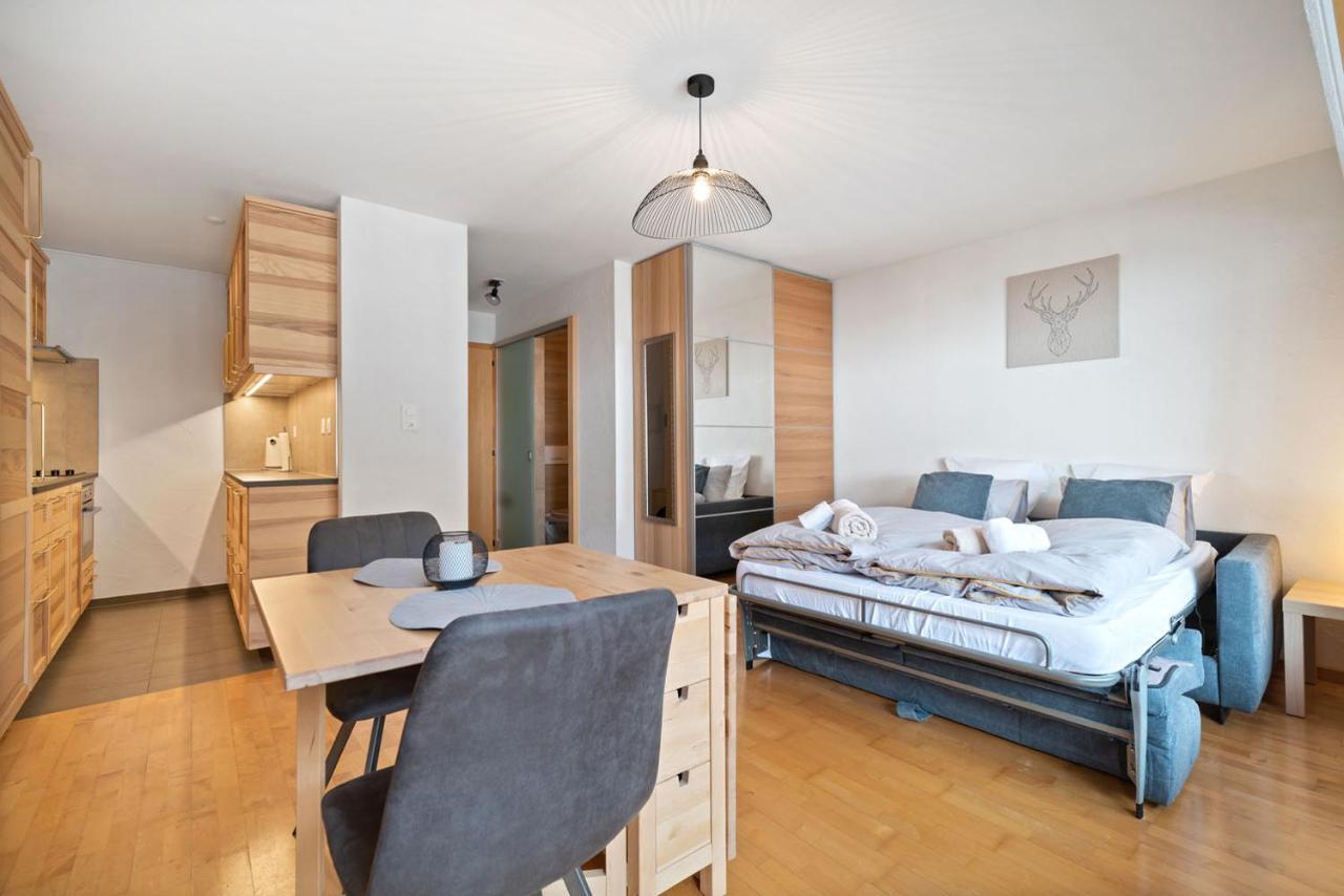 Charmant Studio Renove Situe Dans Les Bains D'Ovronnaz, Immeuble Les Sources Luaran gambar